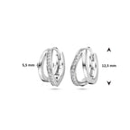 klapoorringen zirkonia zilver gerhodineerd