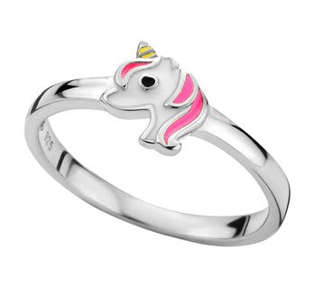 Zilveren kinderring eenhoorn