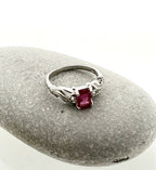 Handgemaakte zilveren ruby ring