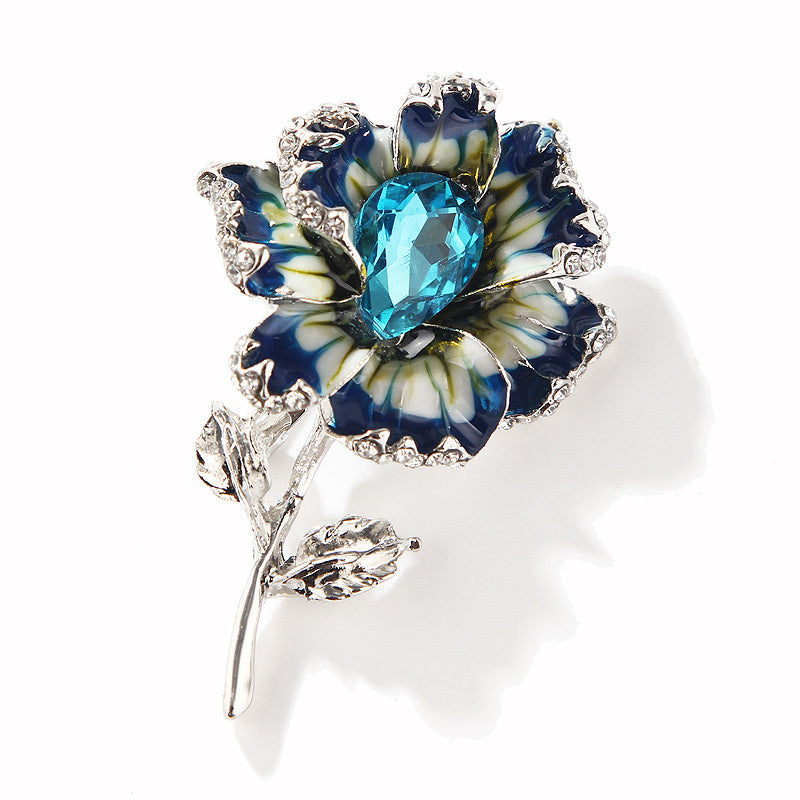 Brosche Blume blau – t-Oortje