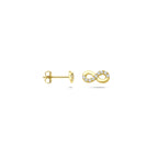Ohrstecker Infinity Zirkonia 4 mm 14K Gelbgold