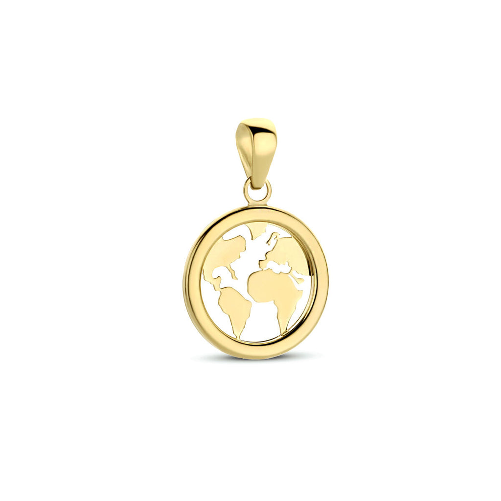 hanger wereldbol 14K geelgoud