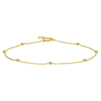 armband anker bolletjes 1,0 mm 17 - 19 cm 14K geelgoud