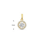 Anhänger Zirkonia Halo 14K Gelbgold