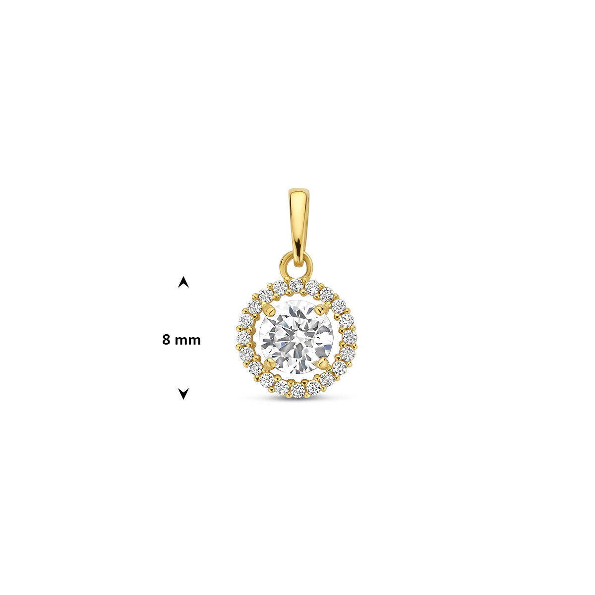 Anhänger Zirkonia Halo 14K Gelbgold