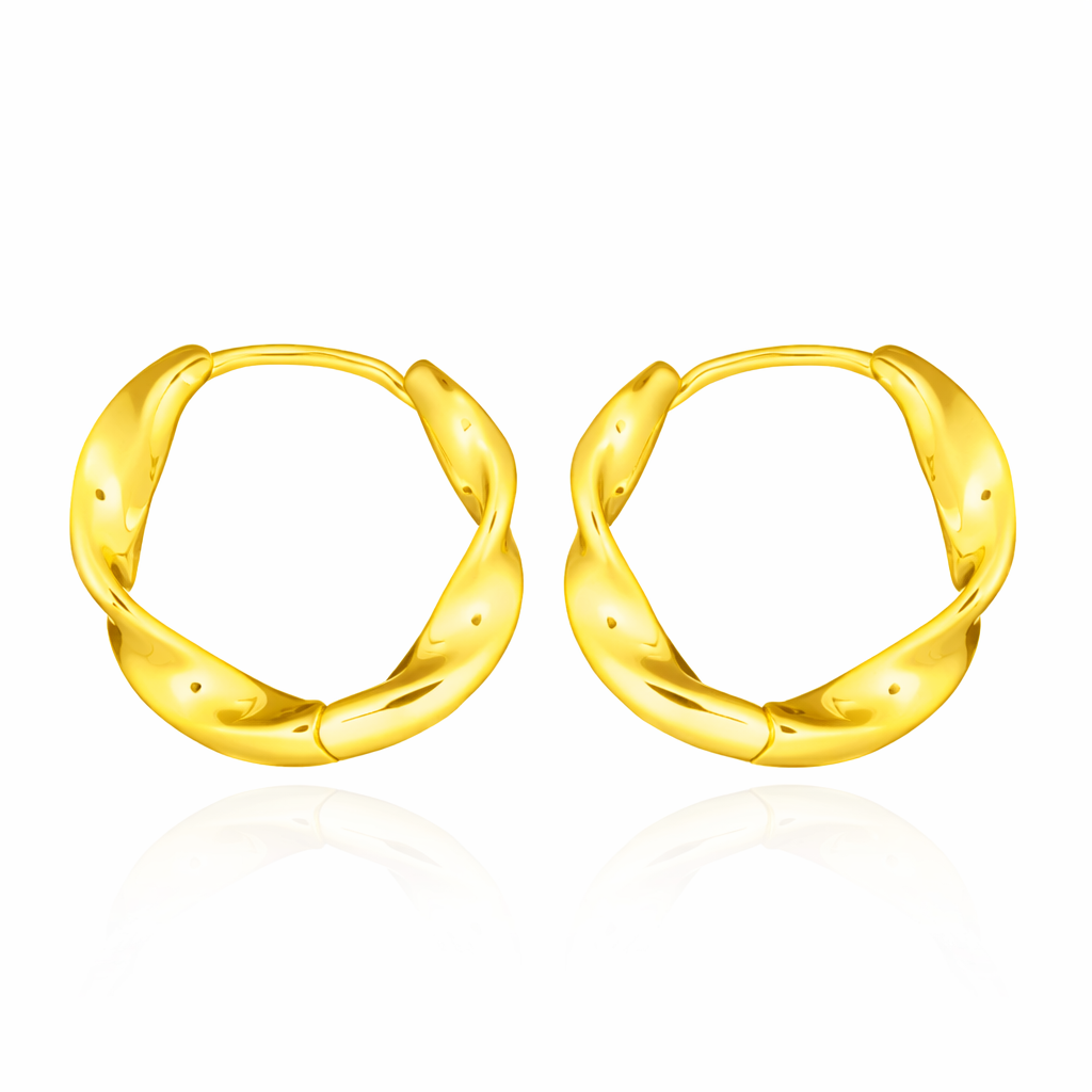 zilver vergulde klapoorringen: gedraaid design