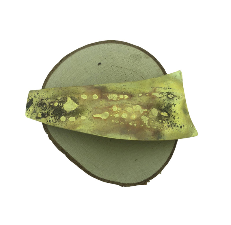 Handgemaakte haarspeld gepatineerd messing