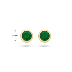 Ohrstecker grün Achat 4,5 mm 14K Gelbgold