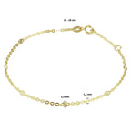 Fußkettchen 2,3 mm 24 - 26 cm 14K Gelbgold