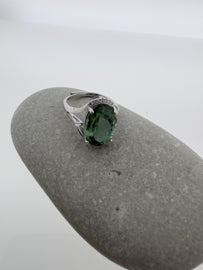 Handgemaakte zilveren tourmaline ring