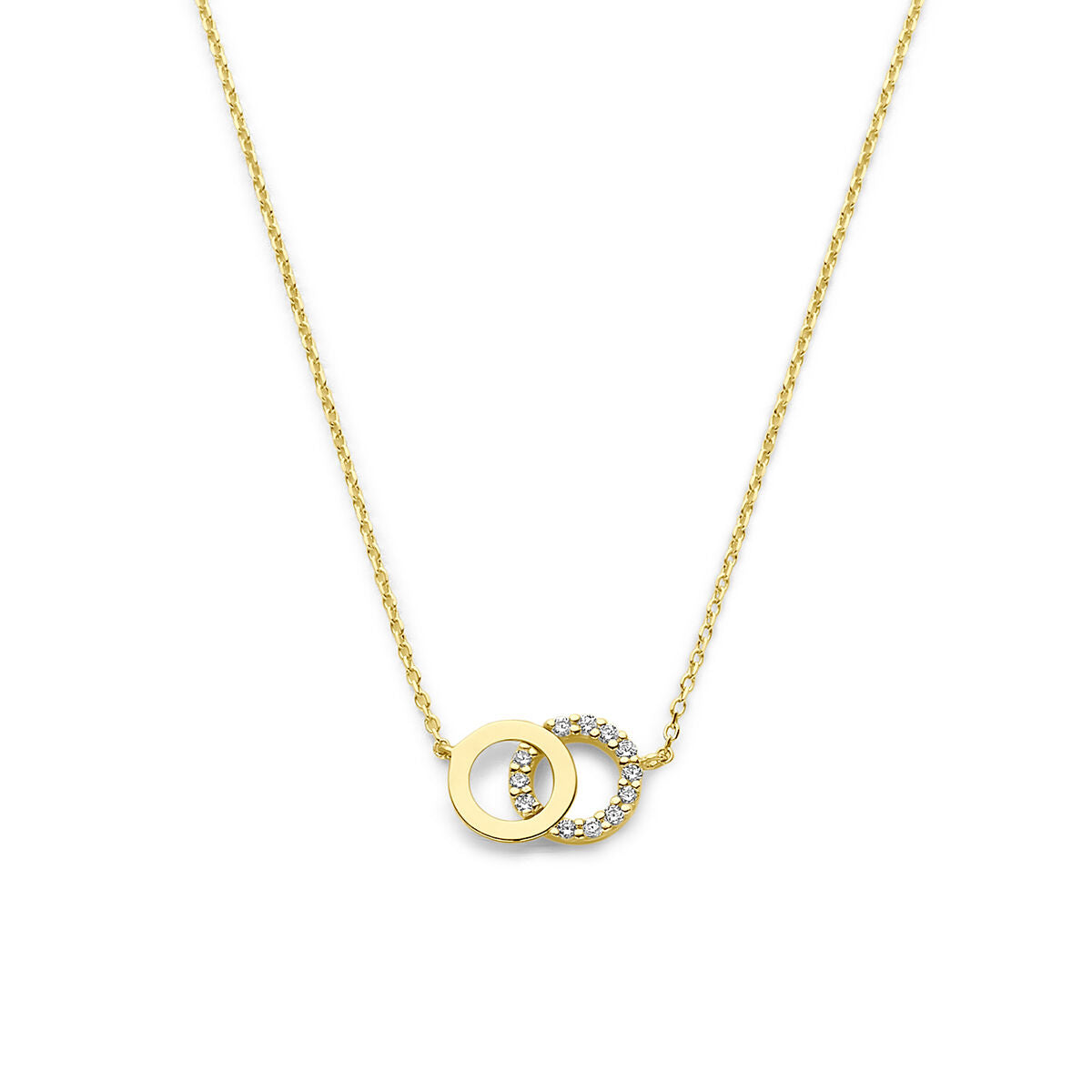 collier zirkonia 40 - 42 - 44 cm 14K geelgoud