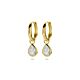 9 Karat Ohrringe Zirkonia 21 mm 9K gelb