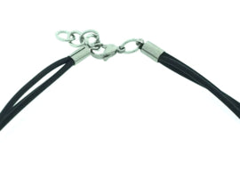 Handgemaakt collier rondjes op rubber