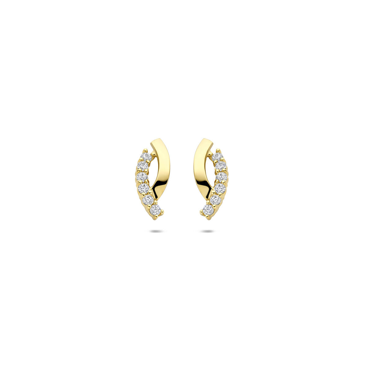 Ohrstecker Zirkonia 10,5 mm 14K Gelbgold