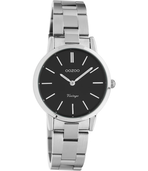 OOZOO Vintage Silber/Schwarz 30 mm C20043