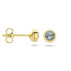 Ohrstecker Blautopas 4,5 mm 14K Gelbgold
