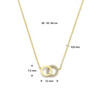 collier zirkonia 40 - 42 - 44 cm 14K geelgoud