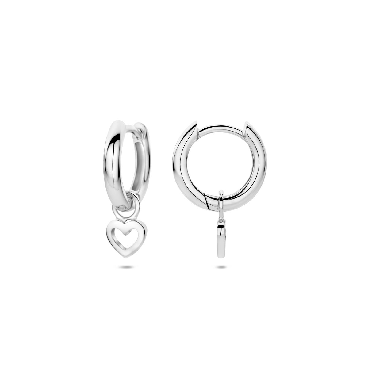 oorringen hart zilver gerhodineerd