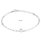 Armband Büroklammer Flachrohr 2,4 mm 16 + 3 cm Silber rhodiniert
