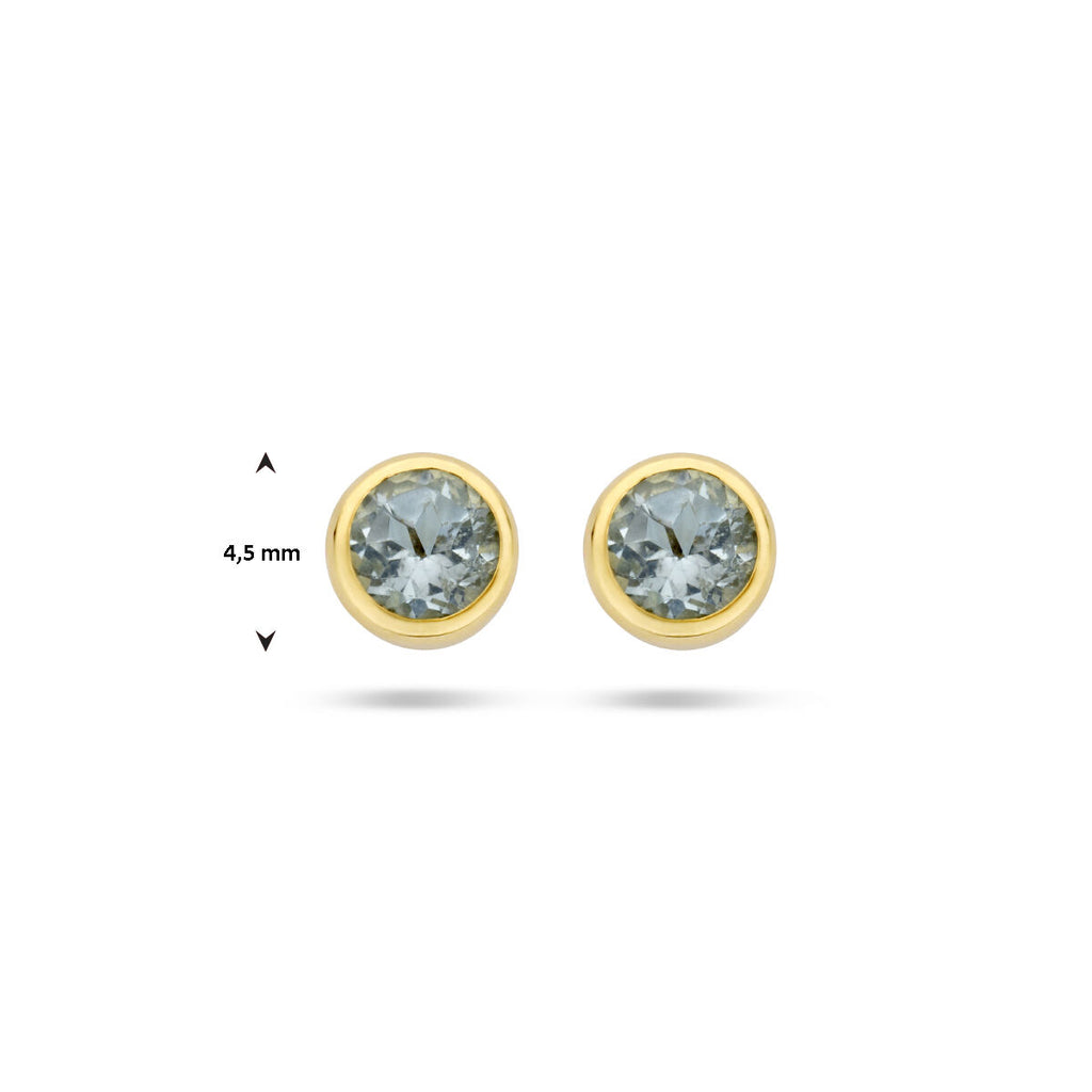 Ohrstecker Blautopas 4,5 mm 14K Gelbgold