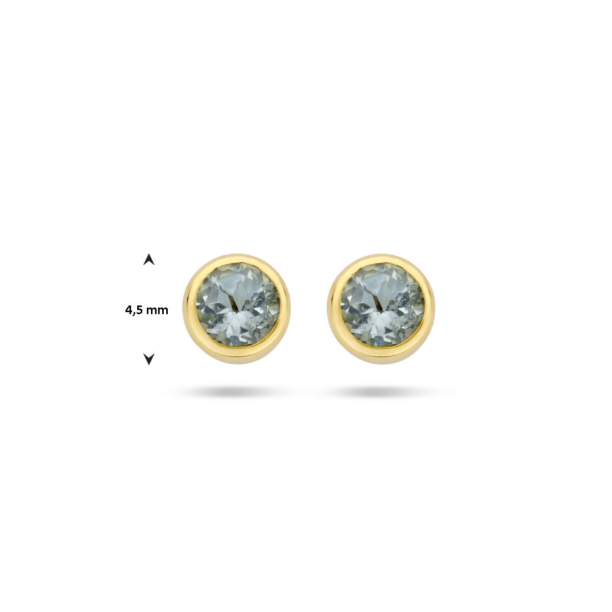 Ohrstecker Blautopas 4,5 mm 14K Gelbgold