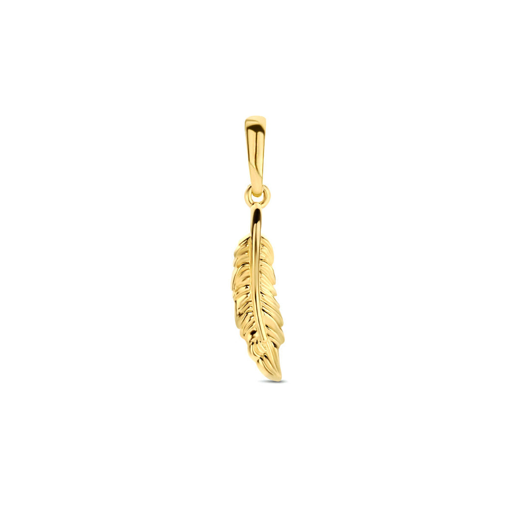 Anhänger Feder 14K Gelbgold