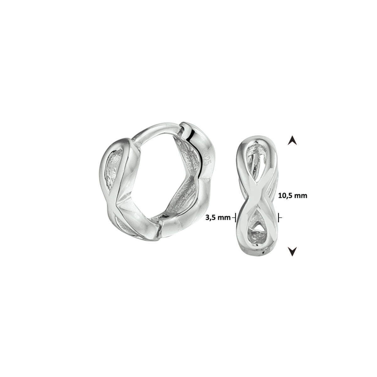 Ohrhänger Infinity Silber rhodiniert